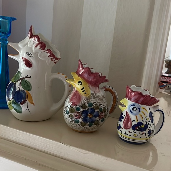 Vintage Italian Ceramic Rooster Chicken Pitcher mug 8.5” Made in Italy 0771 - Picture 9 of 9